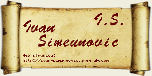 Ivan Simeunović vizit kartica